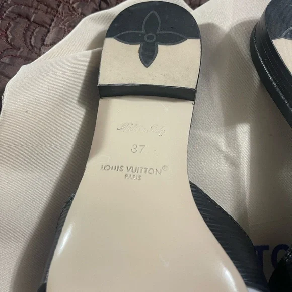 Louis Vuitton Black Logo Slide Sandals - Picture 6 of 13